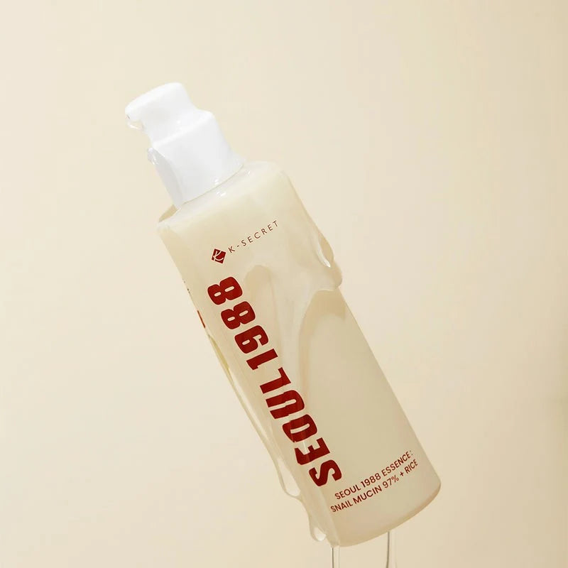K-Secret Seoul 1988 Snail Mucin 97% + Rice Essence – Brightening & Hydrating Korean Skincare (100ml)