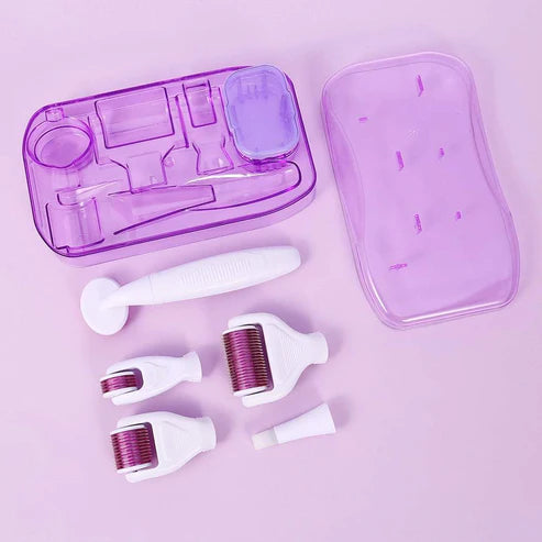 6-in-1 Derma Roller System | Microneedling Kit for Face, Eyes & Body – Collagen Boost & Skin Renewal