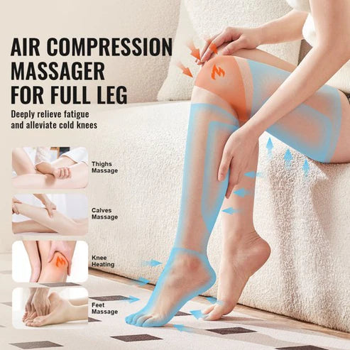 Air Compression Leg Massager – Full Leg Circulation & Fatigue Relief with Adjustable Straps