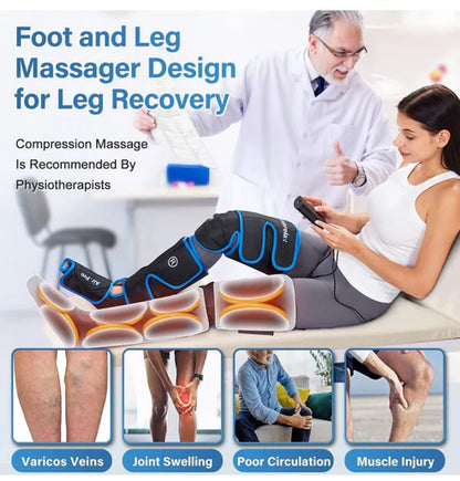 Air Compression Leg Massager – Full Leg Circulation & Fatigue Relief with Adjustable Straps