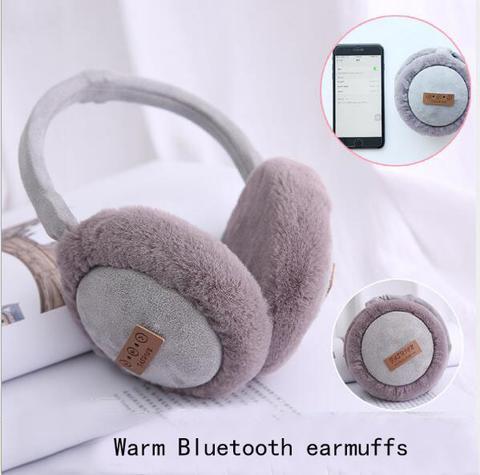 Bluetooth Earmuffs Headphones – Warm Plush Foldable Winter Headset with Adjustable Fit & Wireless Music Playback