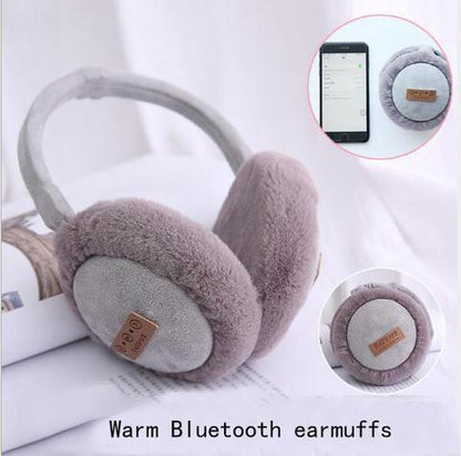 Bluetooth Earmuffs Headphones – Warm Plush Foldable Winter Headset with Adjustable Fit & Wireless Music Playback