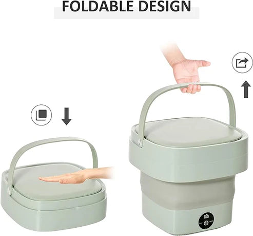 Foldable Mini Washing Machine – Portable Compact Washer for Travel Dorms & Baby Clothes