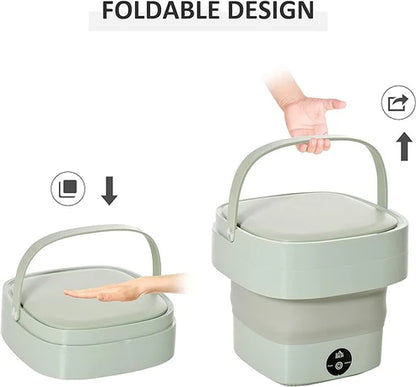 Foldable Mini Washing Machine – Portable Compact Washer for Travel Dorms & Baby Clothes