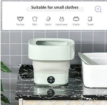 Foldable Mini Washing Machine – Portable Compact Washer for Travel Dorms & Baby Clothes