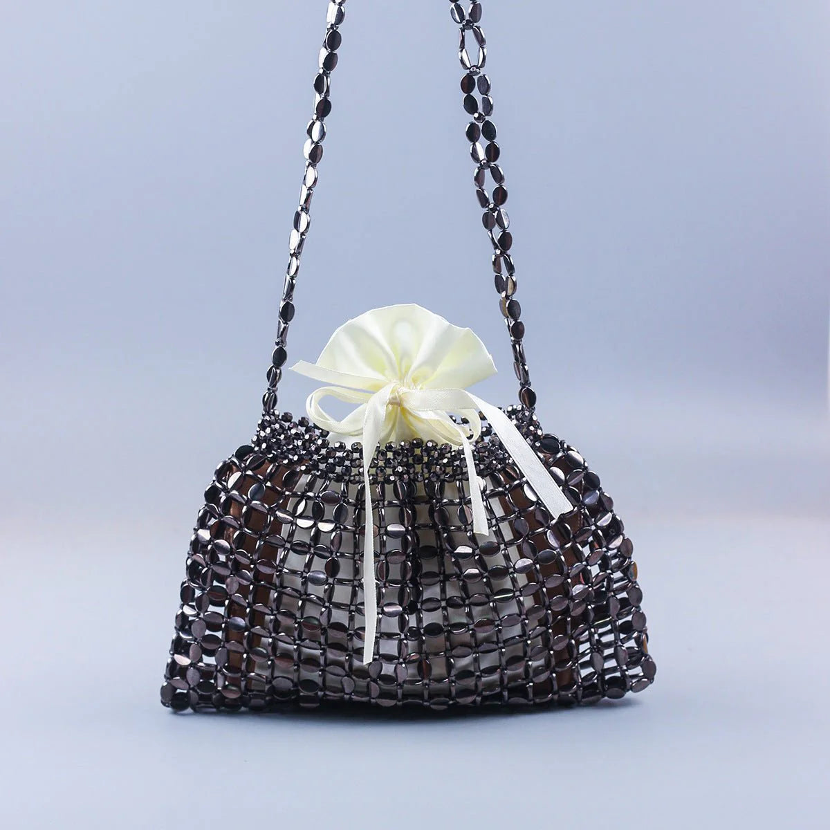 Handmade Flat Beads Woven Large Dumpling One-Shoulder Handbag | HabibiOffers