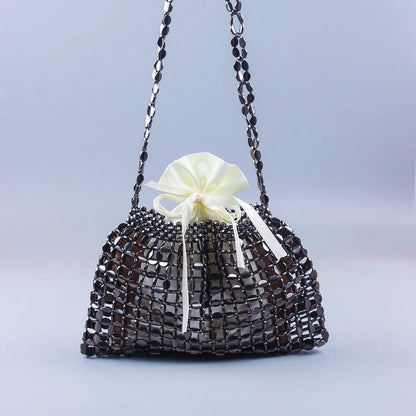 Handmade Flat Beads Woven Large Dumpling One-Shoulder Handbag | HabibiOffers