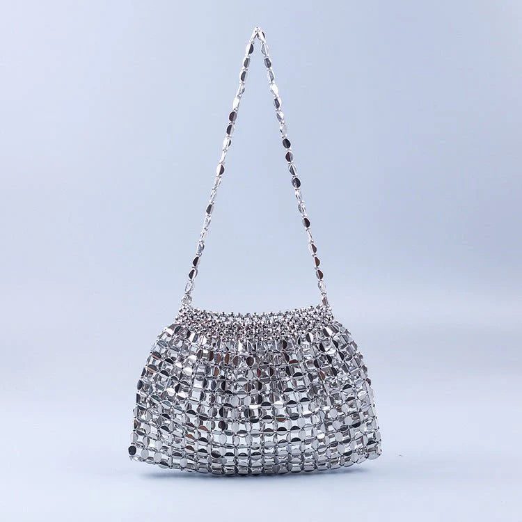 Handmade Flat Beads Woven Large Dumpling One-Shoulder Handbag | HabibiOffers