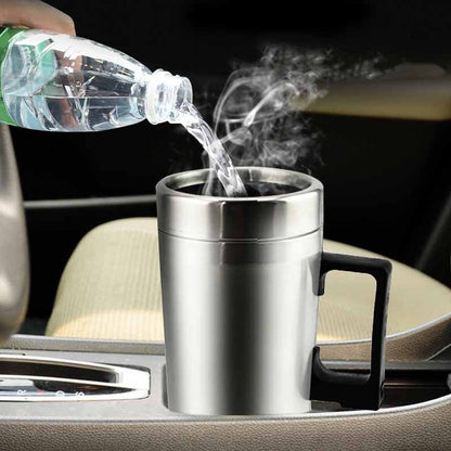 Stainless Steel Vehicle Heating Cup Heat Insulation Electric Car Kettle Camping Travel Kettle Water Coffee Thermal Mug.