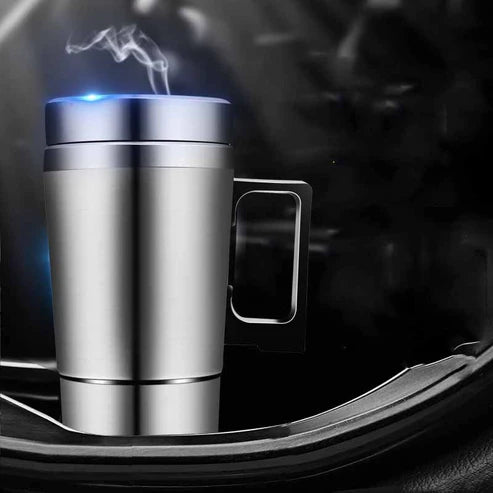 Stainless Steel Vehicle Heating Cup Heat Insulation Electric Car Kettle Camping Travel Kettle Water Coffee Thermal Mug.