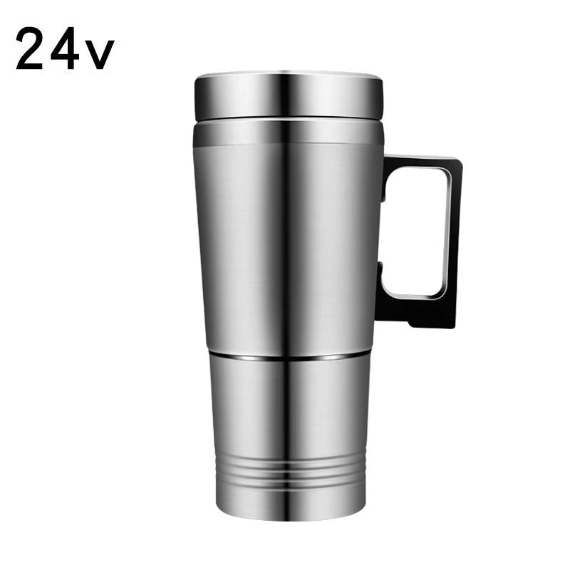 Stainless Steel Vehicle Heating Cup Heat Insulation Electric Car Kettle Camping Travel Kettle Water Coffee Thermal Mug.